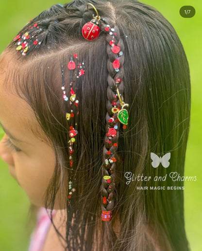 Ladybug Luster Hair Charm Set