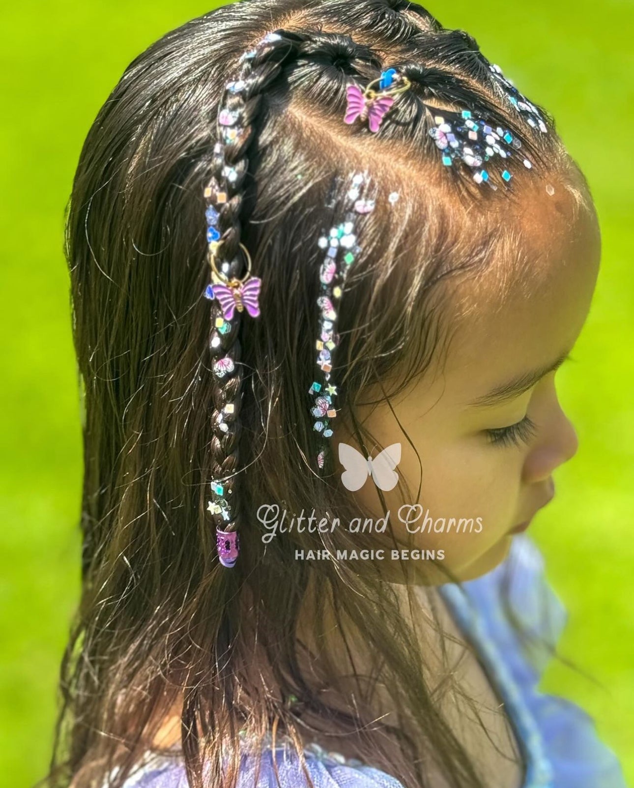 Lavender Flutter Hair Charm Set